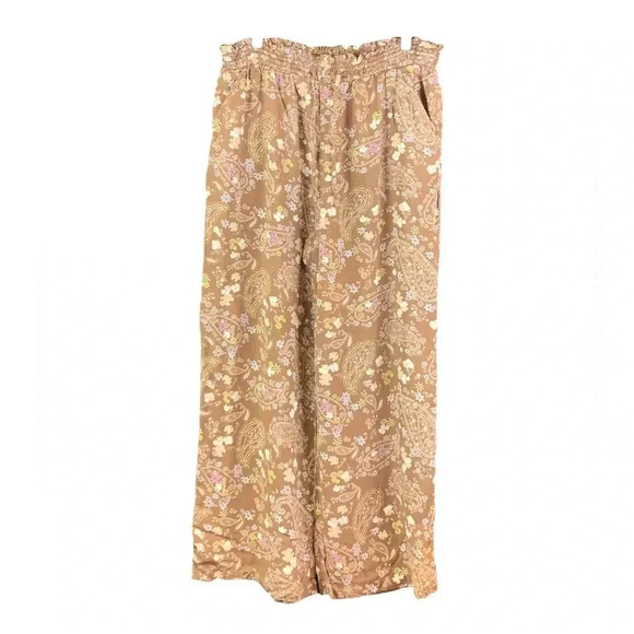 SO Floral Wide Leg High Rise Elastic‎ Pull On Pants (Size XL) - Picture 1 of 2